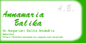 annamaria balika business card