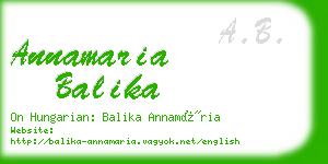 annamaria balika business card